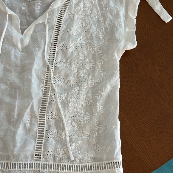 Designer Johnny Was white eyelet blouse - Picture 5 of 7
